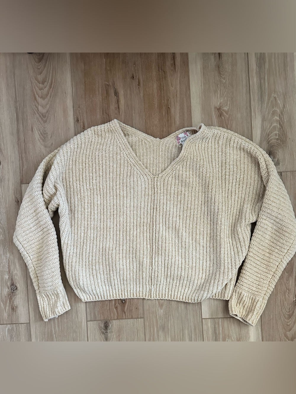 Pink Republic Velour Slouchy Sweater L